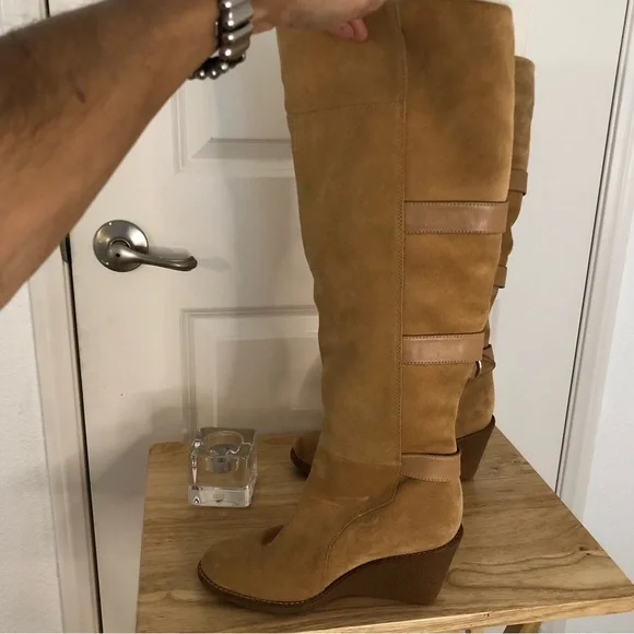 NWT Cole Haan NIKE Air Michelle Shearling Boots Waterproof suede Lamb sheep fur - Picture 11 of 14